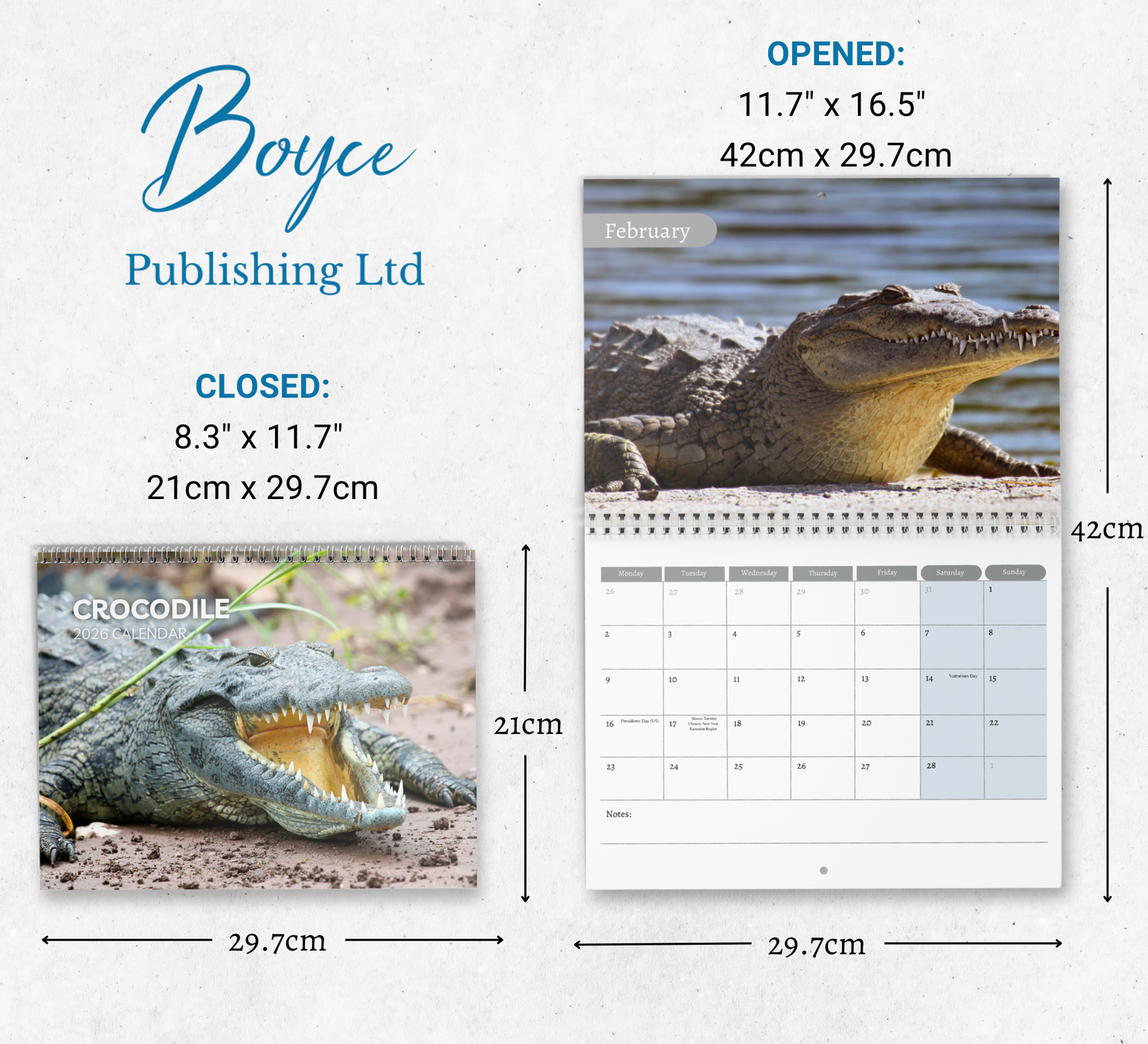 Crocodile Calendar 2026