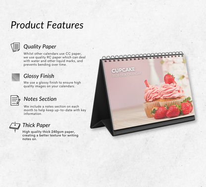 Cupcake Desk Calendar 2026-2027