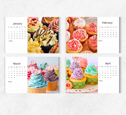 Cupcake Desk Calendar 2026-2027