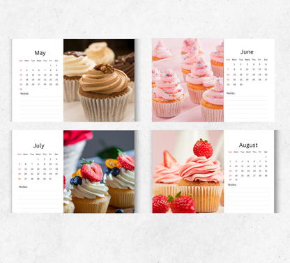 Cupcake Desk Calendar 2026-2027