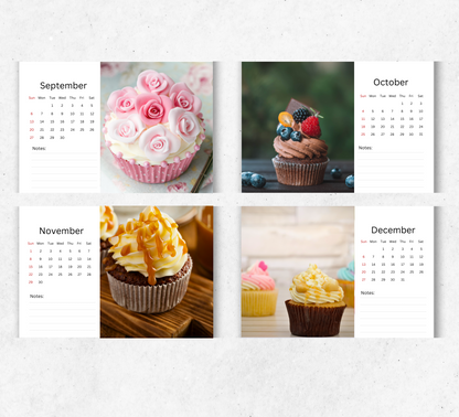 Cupcake Desk Calendar 2026-2027