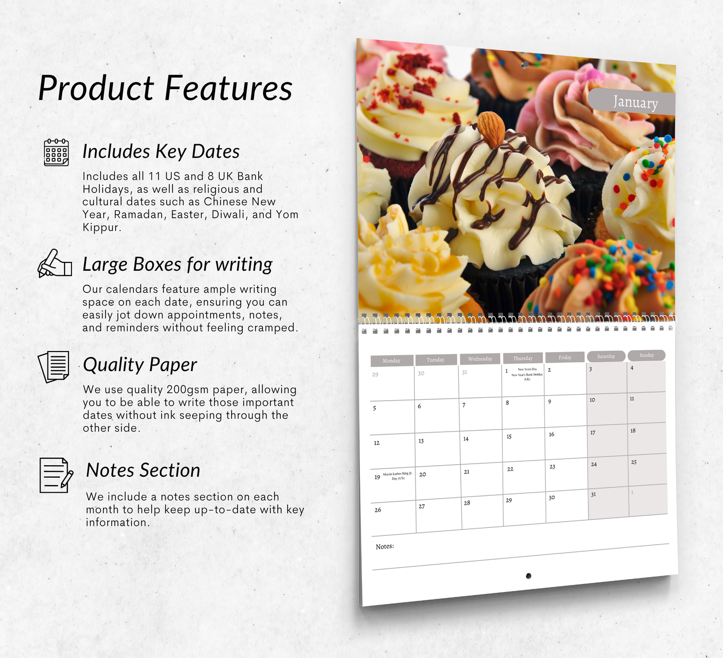 Cupcake Calendar 2026