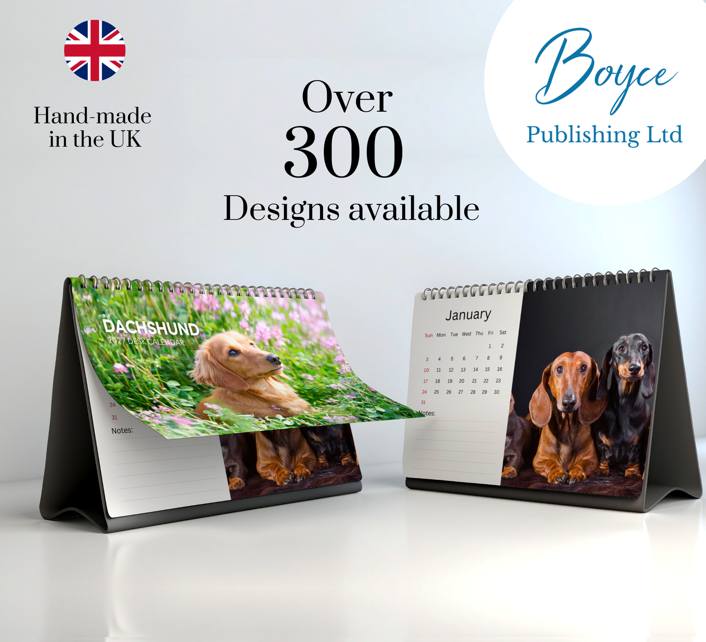 Dachshund Desk Calendar 2027-2028