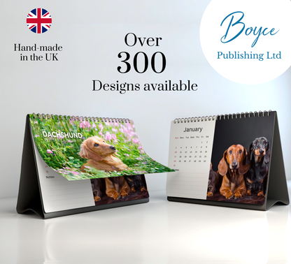 Dachshund Desk Calendar 2027-2028