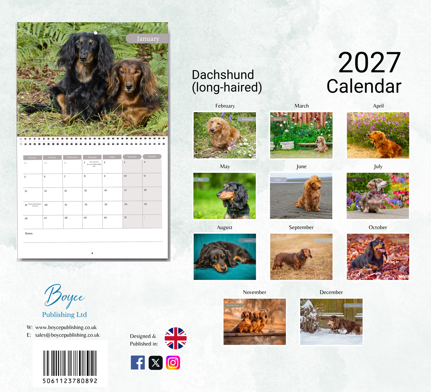 Dachshund (long haired) Calendar 2027