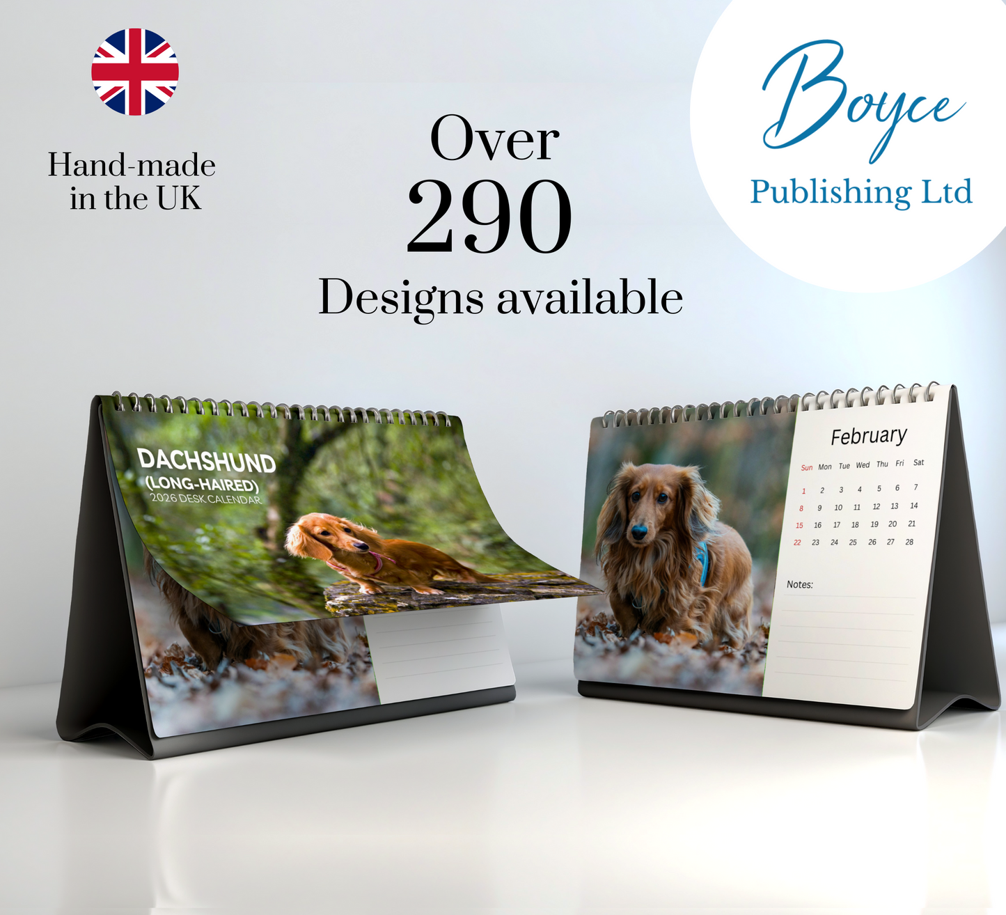 Dachshund (long-haired) Desk Calendar 2026-2027