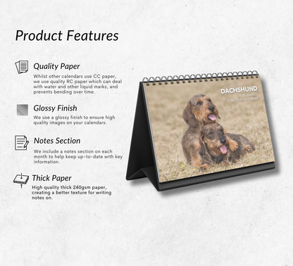 Dachshund (wire-haired) Desk Calendar 2026-2027