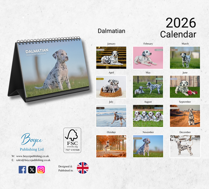 Dalmatian Desk Calendar 2026-2027