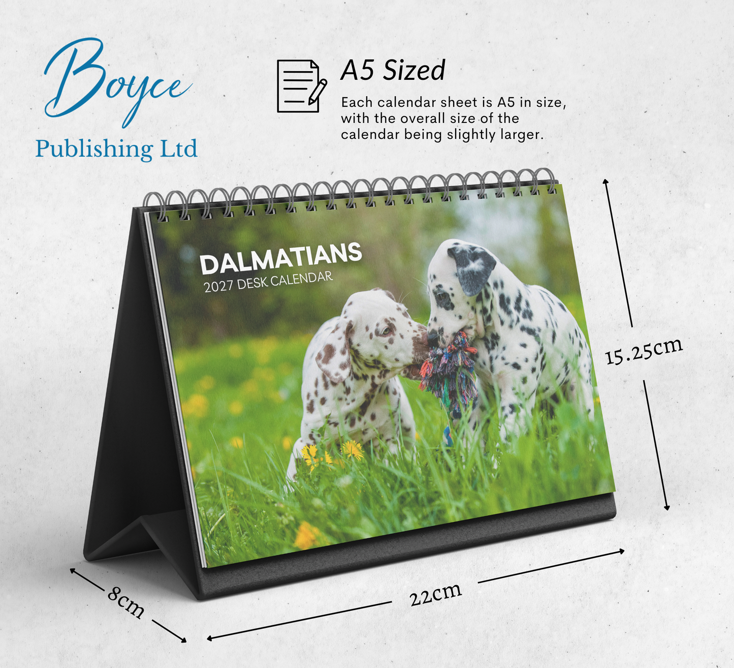 Dalmatian Desk Calendar 2027-2028