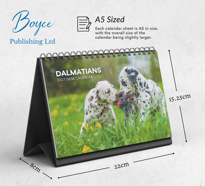 Dalmatian Desk Calendar 2027-2028