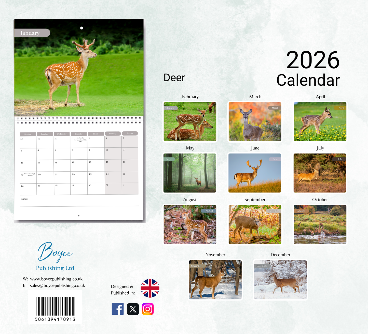 Deer Calendar 2026