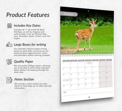 Deer Calendar 2026
