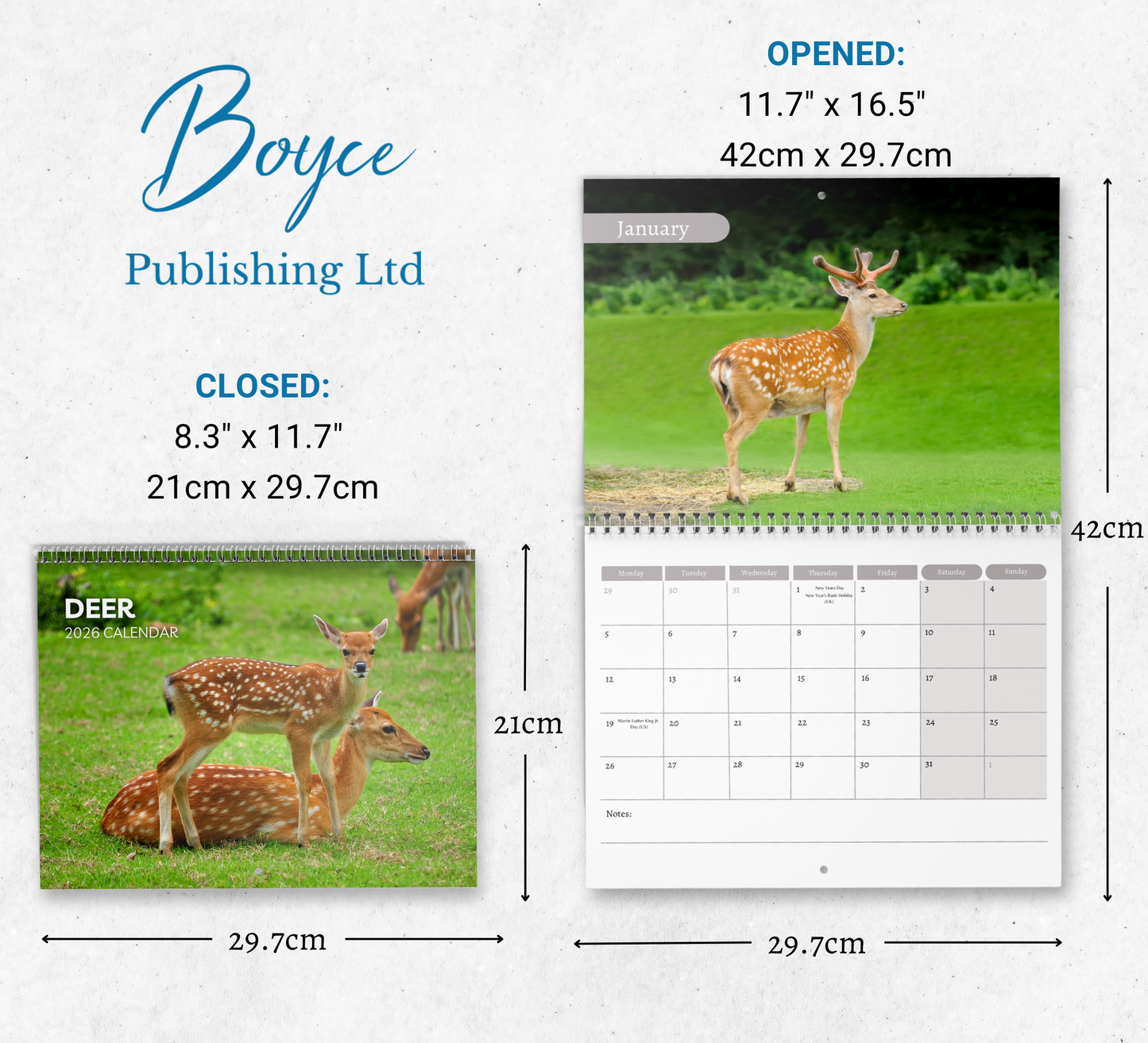 Deer Calendar 2026