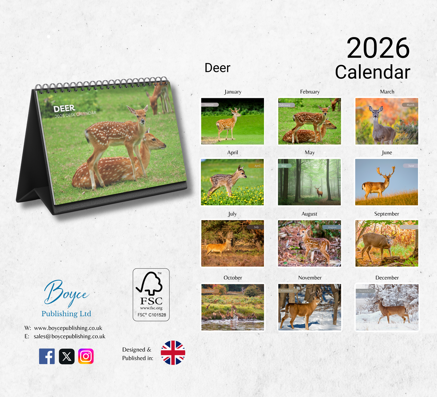 Deer Desk Calendar 2026-2027