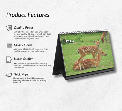 Deer Desk Calendar 2026-2027