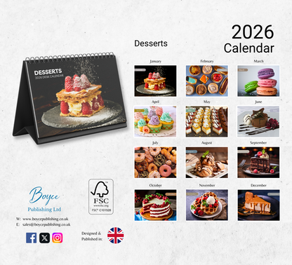 Desserts Desk Calendar 2026-2027