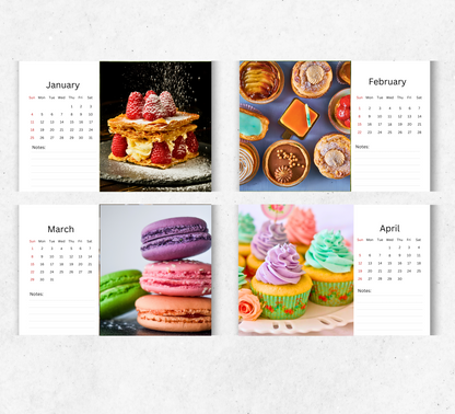 Desserts Desk Calendar 2026-2027