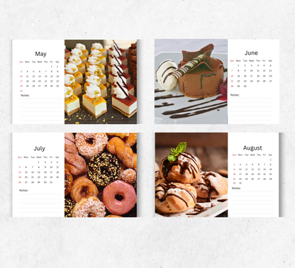 Desserts Desk Calendar 2026-2027