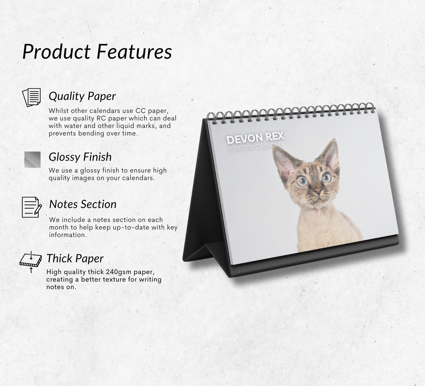 Devon Rex Desk Calendar 2026-2027
