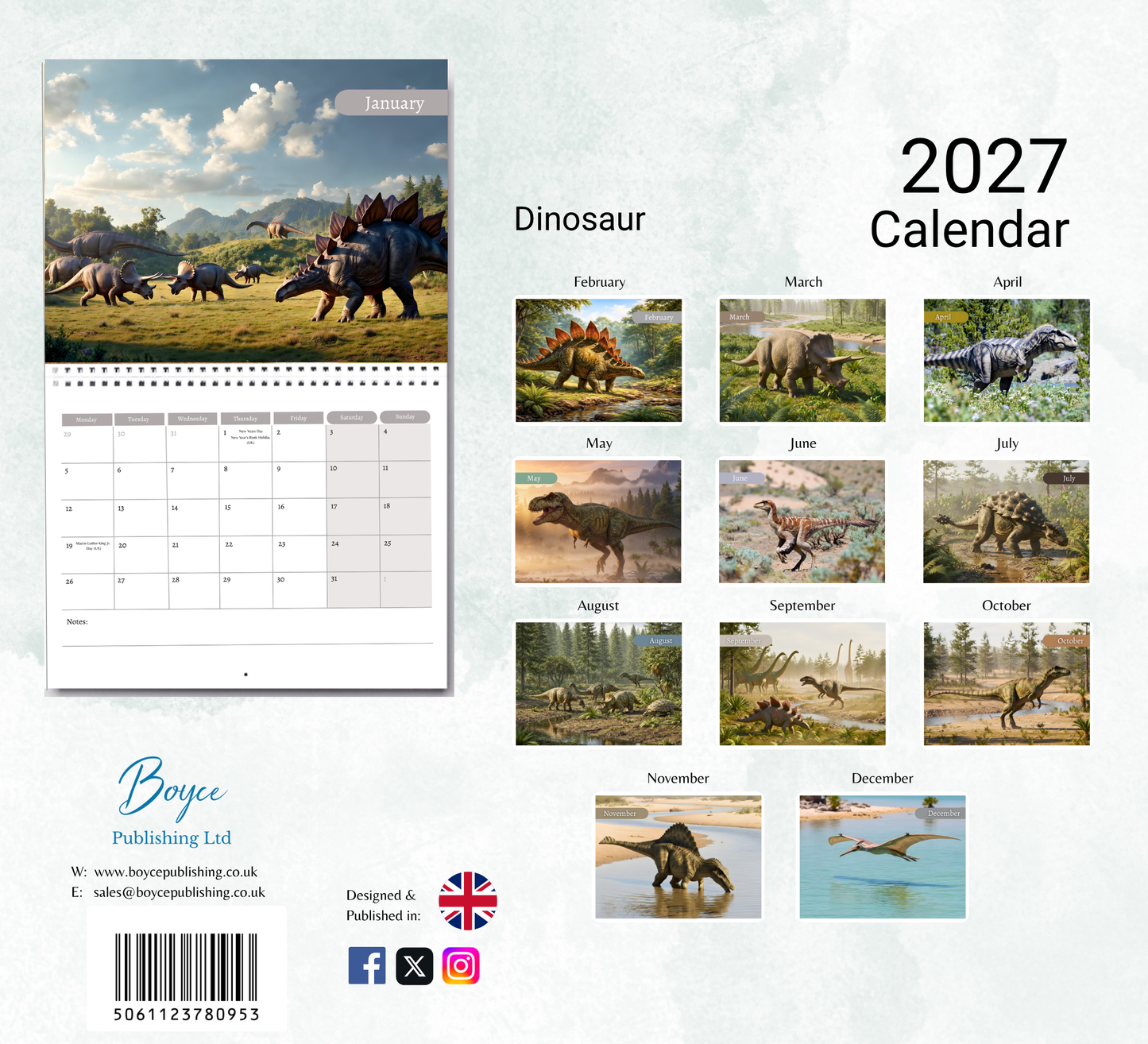 Dinosaur Calendar 2027