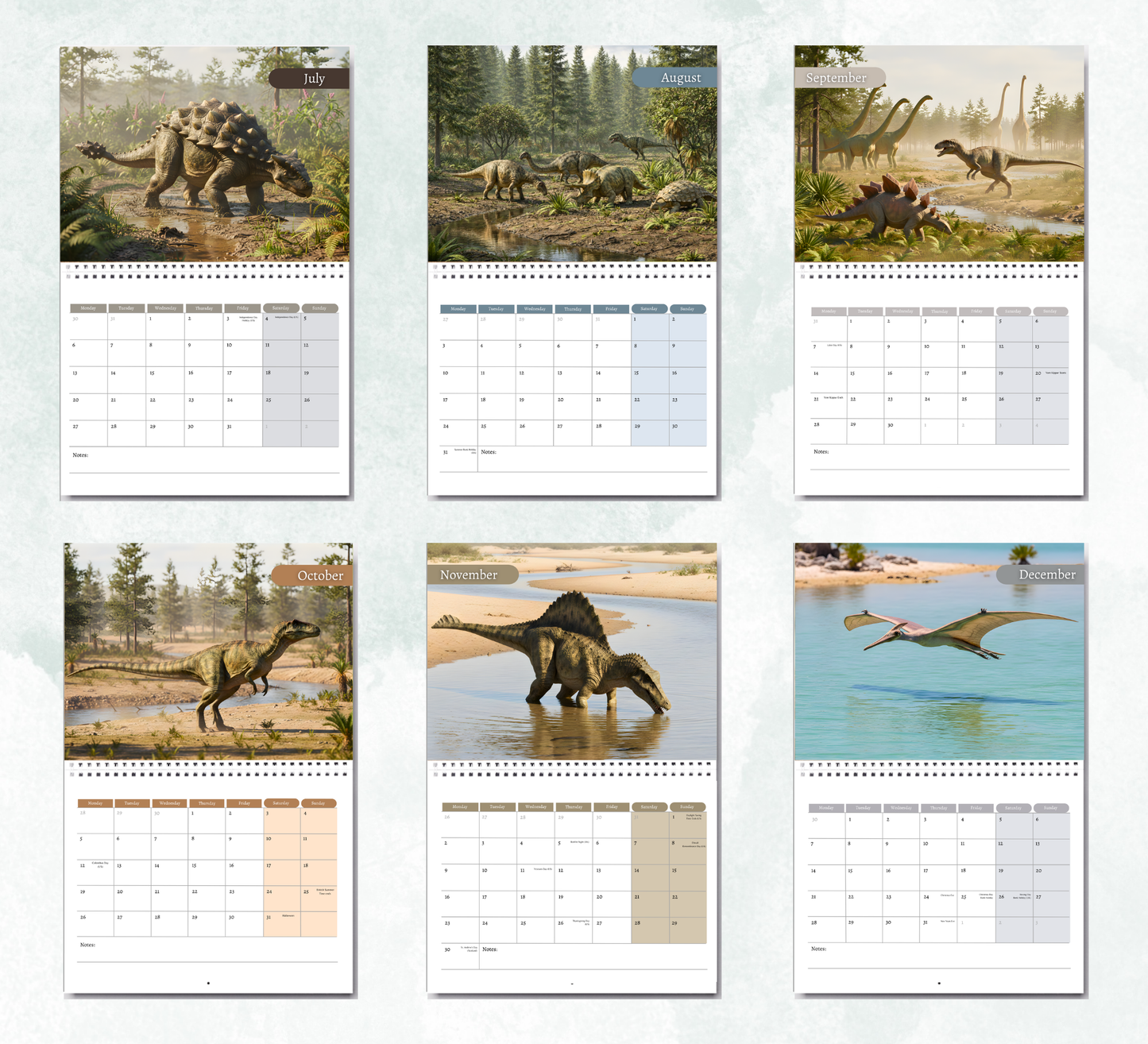 Dinosaur Calendar 2027