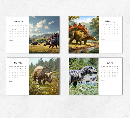 Dinosaur Desk Calendar 2027-2028