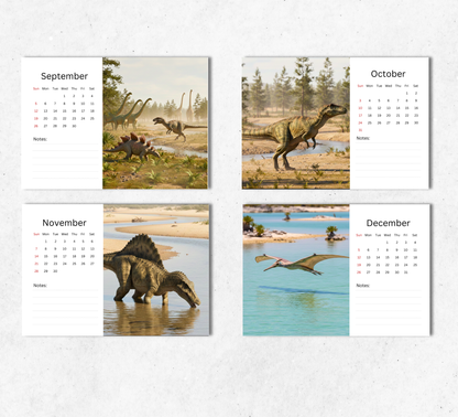 Dinosaur Desk Calendar 2027-2028