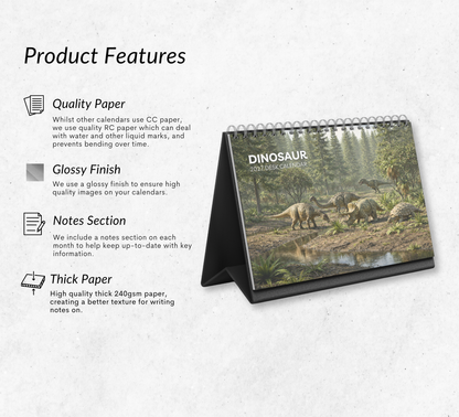Dinosaur Desk Calendar 2027-2028