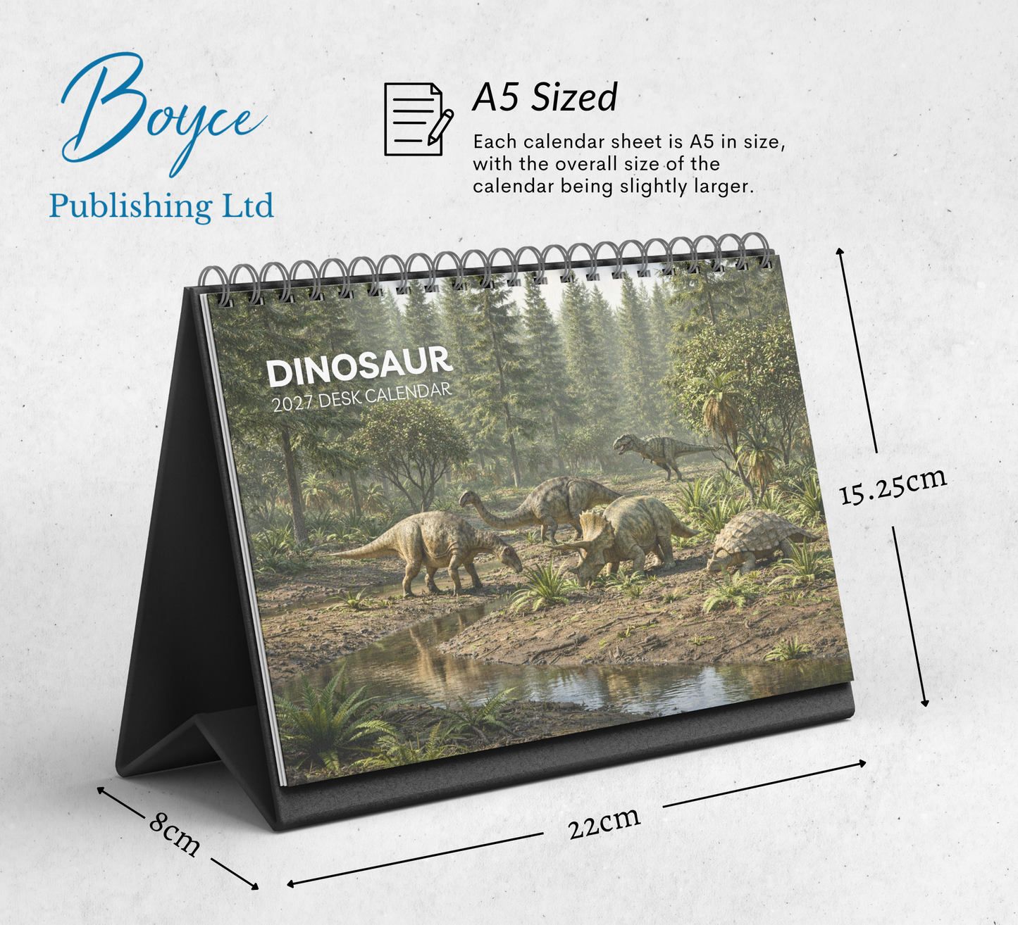 Dinosaur Desk Calendar 2027-2028