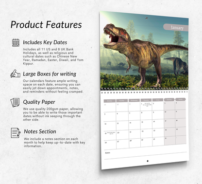 Dinosaur Calendar 2026