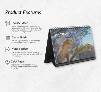 Dinosaur Desk Calendar 2026-2027