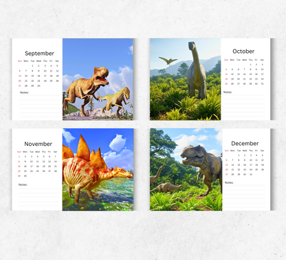 Dinosaur Desk Calendar 2026-2027