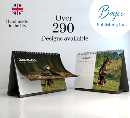 Dobermann Desk Calendar 2026-2027