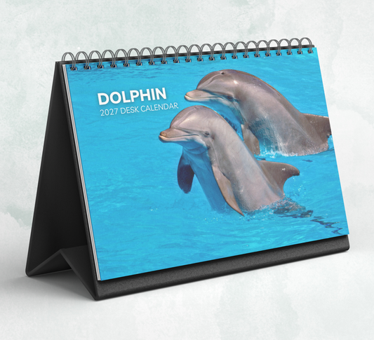 Dolphin Desk Calendar 2027-2028