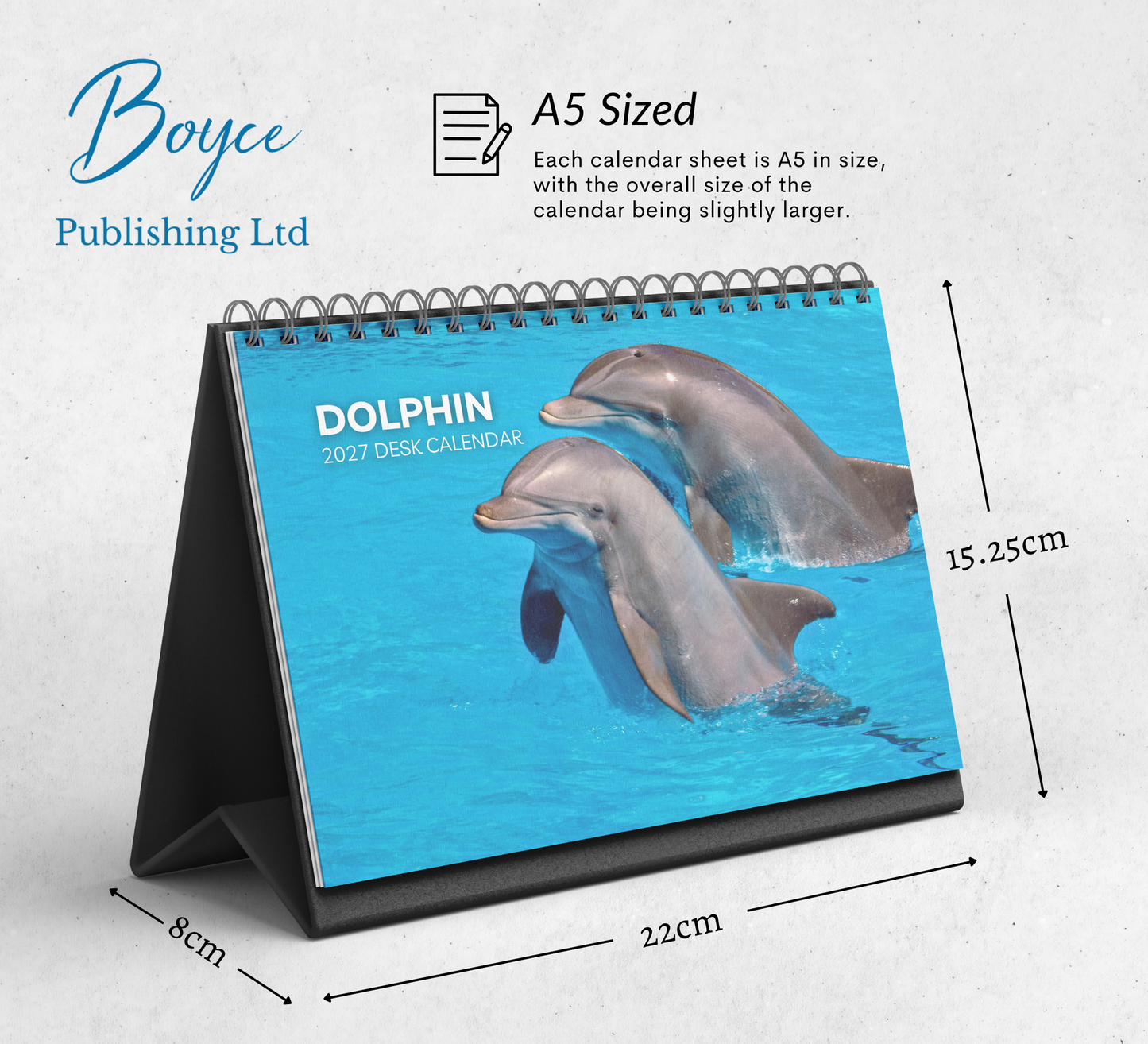 Dolphin Desk Calendar 2027-2028
