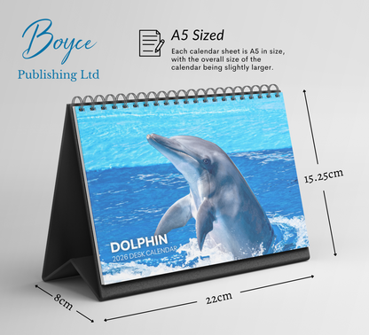 Dolphin Desk Calendar 2026-2027