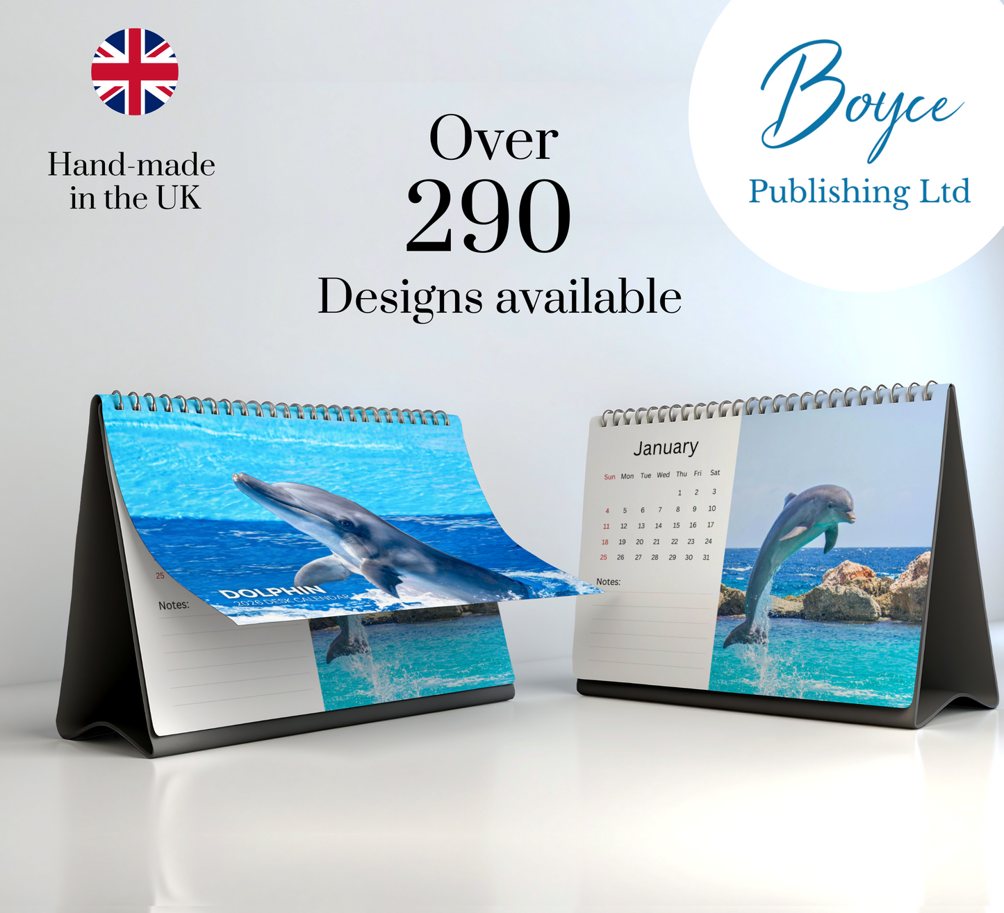 Dolphin Desk Calendar 2026-2027