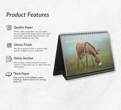 Donkey Desk Calendar 2027-2028