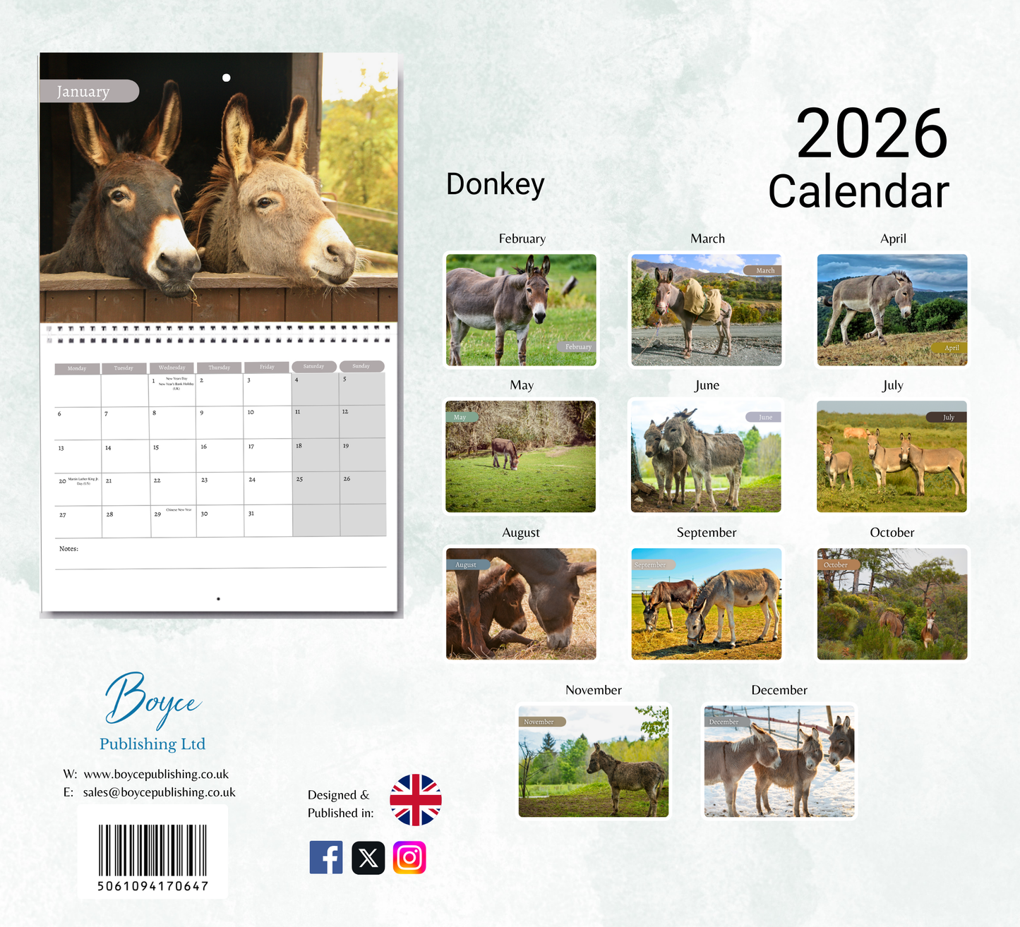 Donkey Calendar 2026