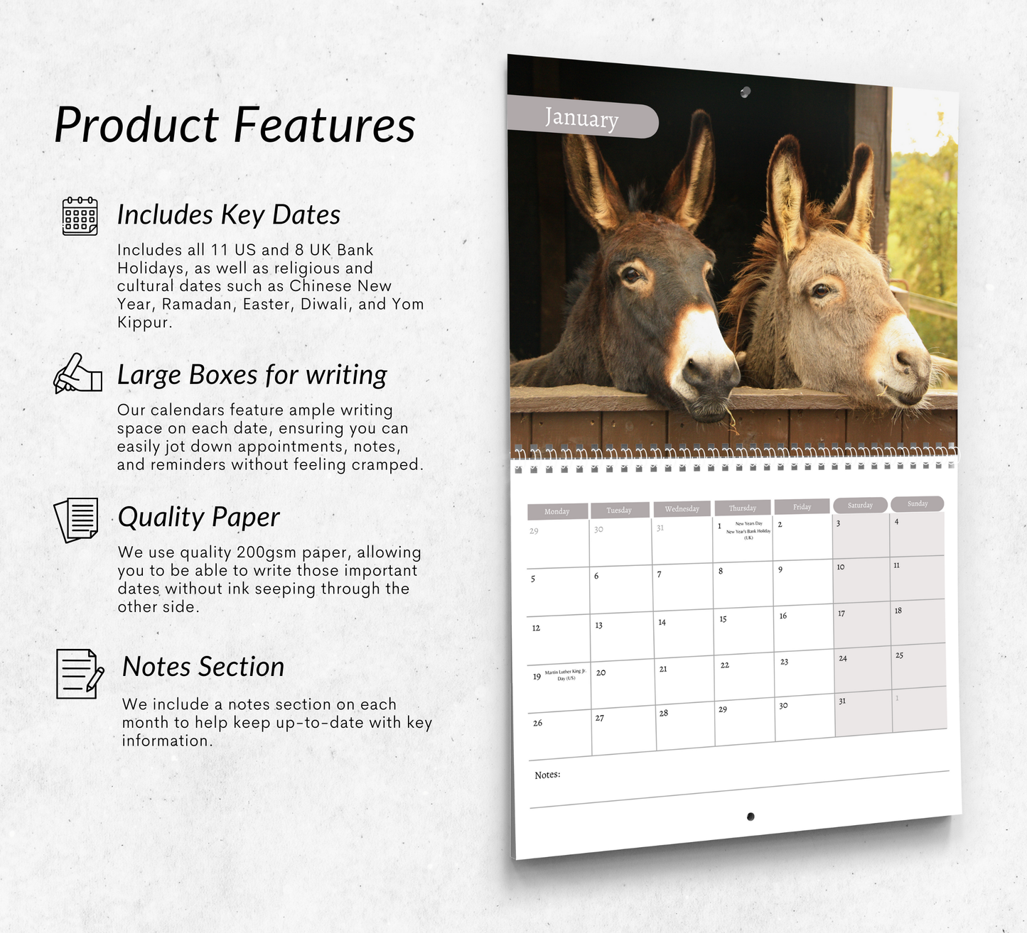 Donkey Calendar 2026