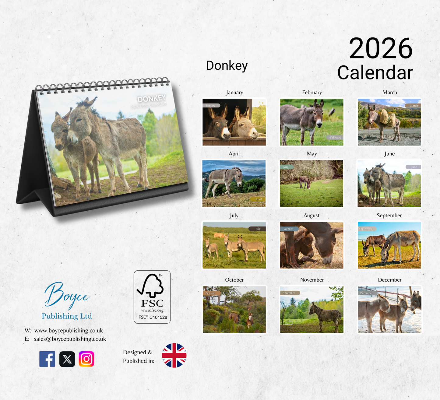 Donkey Desk Calendar 2026-2027