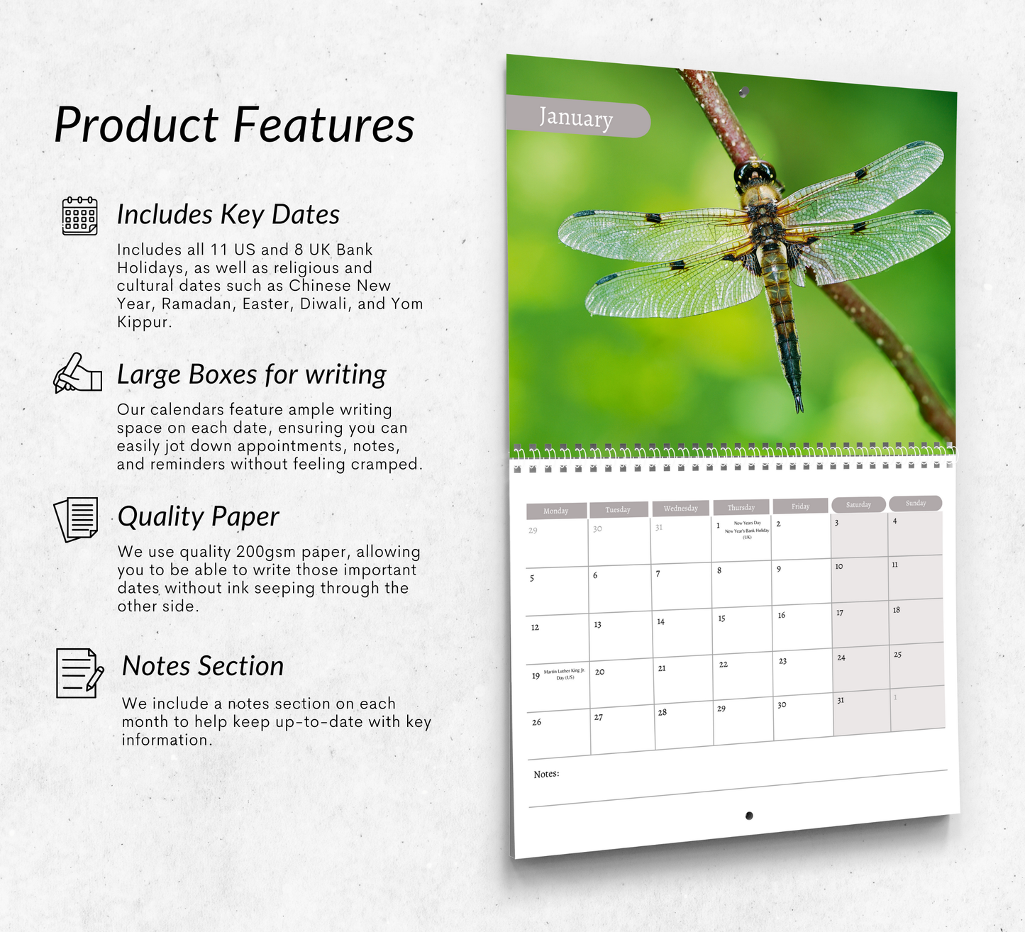 Dragonfly Calendar 2026