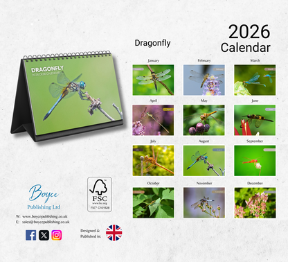 Dragonfly Desk Calendar 2026-2027