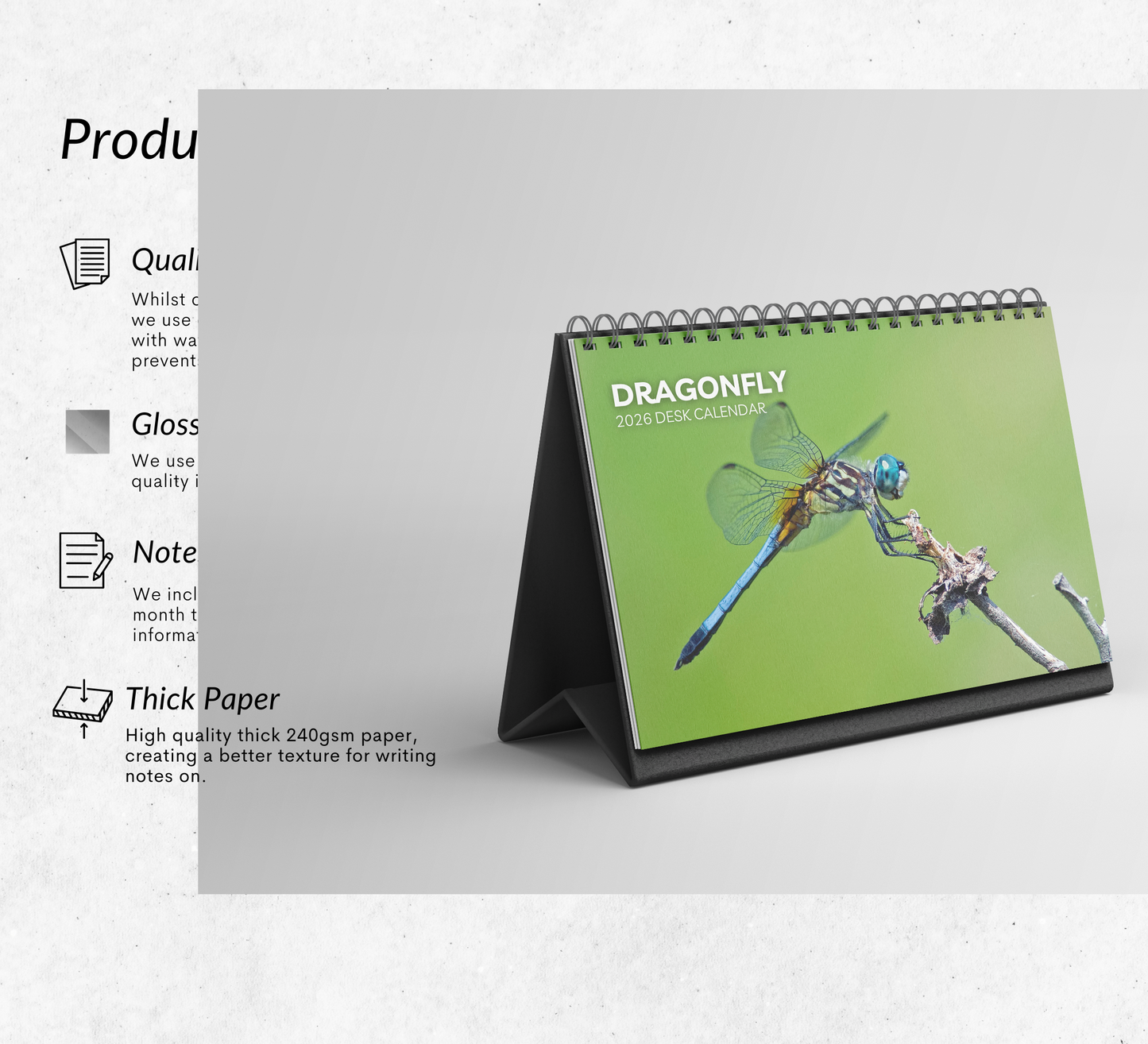 Dragonfly Desk Calendar 2026-2027