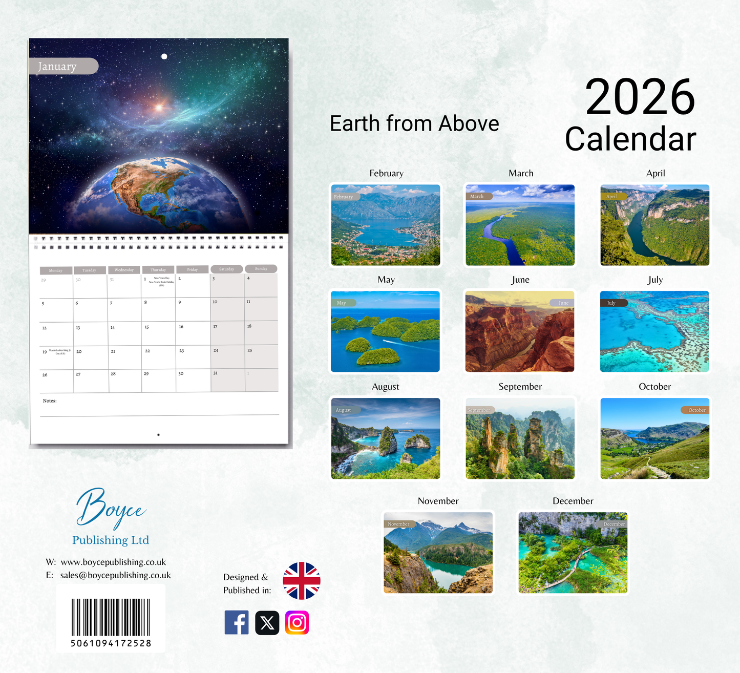 Earth from Above Calendar 2026