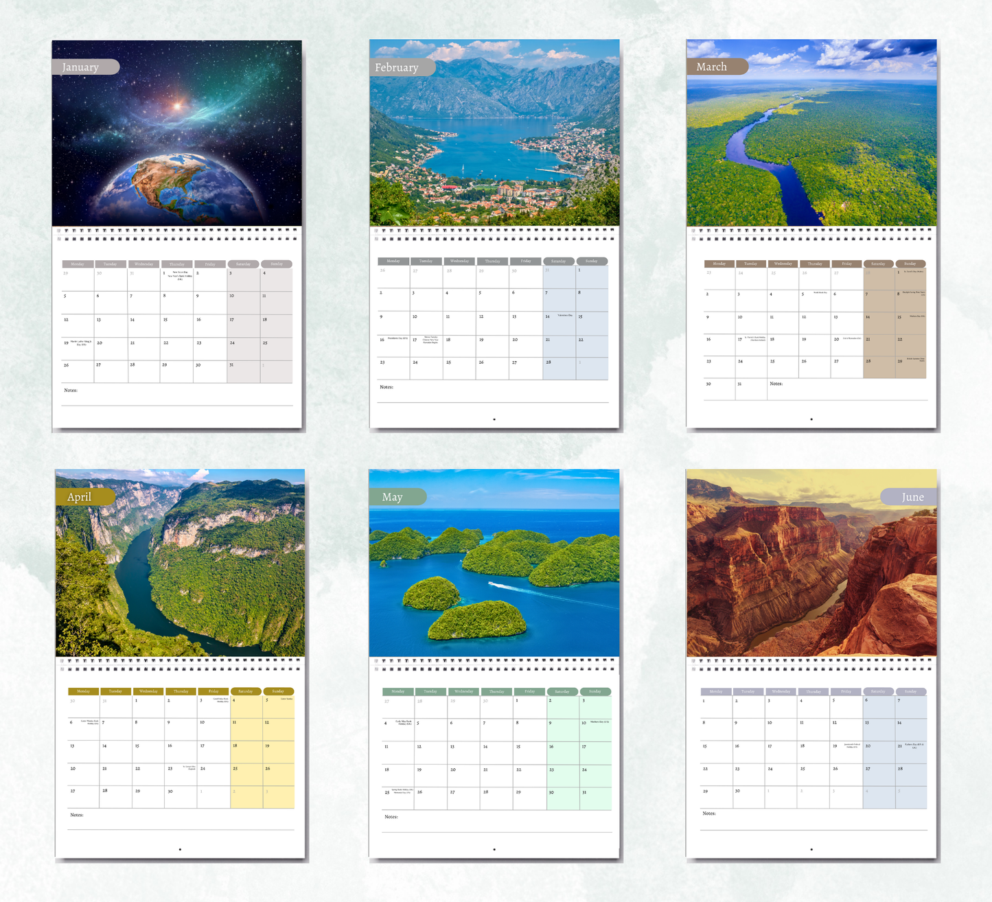 Earth from Above Calendar 2026