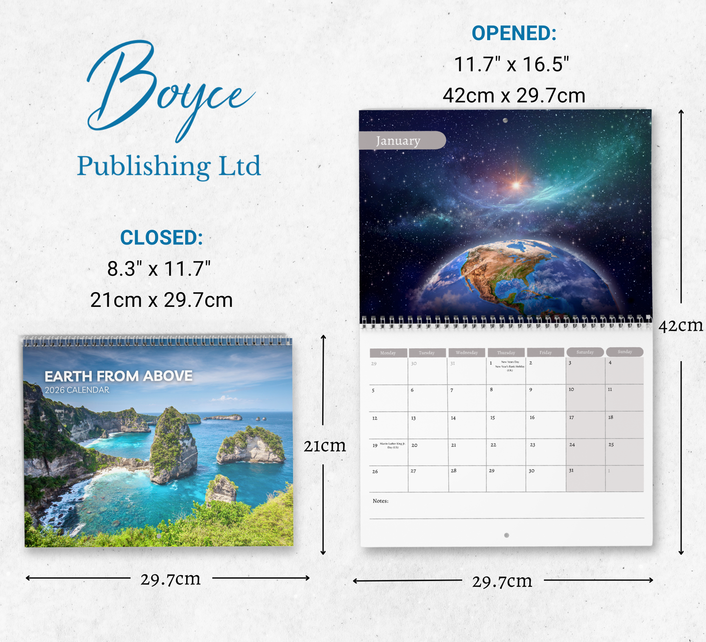 Earth from Above Calendar 2026