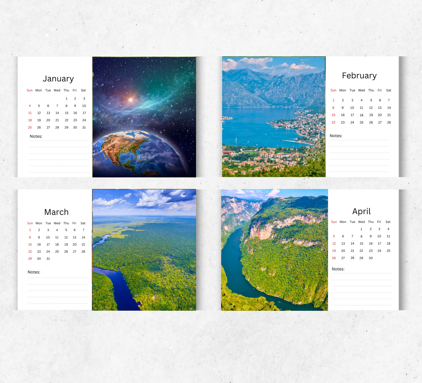 Earth from Above Desk Calendar 2026-2027