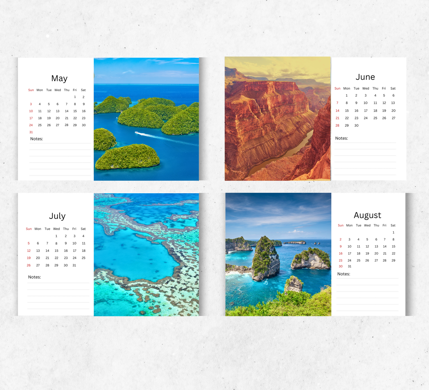 Earth from Above Desk Calendar 2026-2027