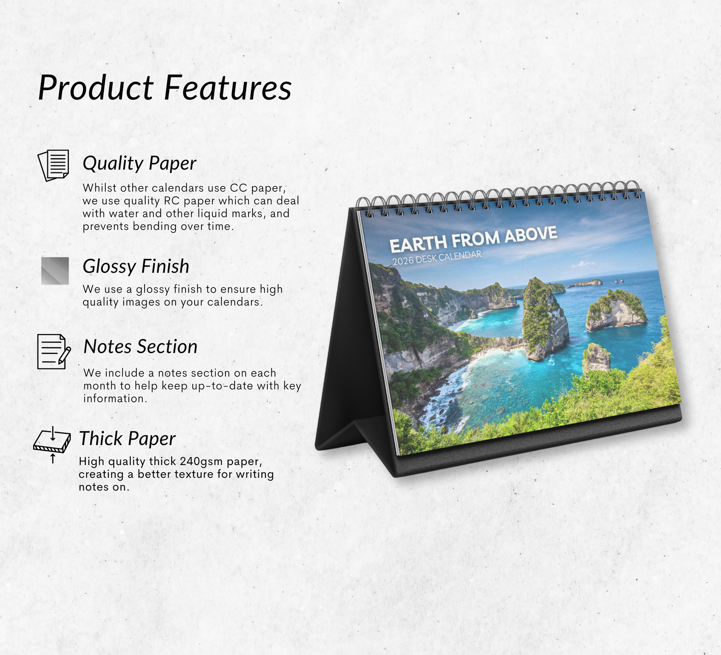 Earth from Above Desk Calendar 2026-2027